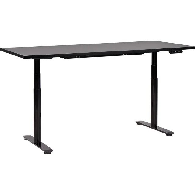 Beliani DESTINAS - Elektrisch Verstelbaar bureau - Zwart - 180 cm - MDF
