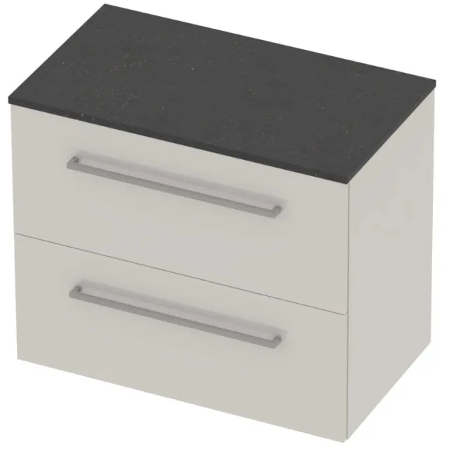 Basic-Line Deck 46 Badmeubelset Voor Grepen 80x46x66 cm Ice White Blue Stone Grijs