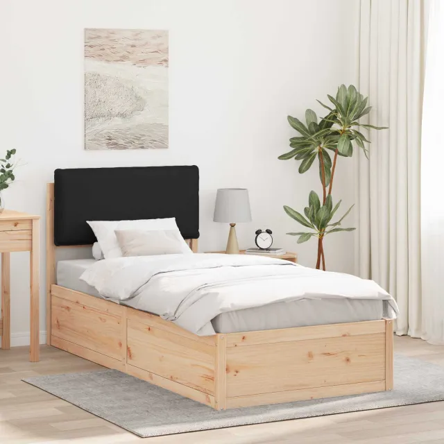 vidaXL Bedframe met Gevoerd Hoofdgedeelte Zwart 100 x 200 cm