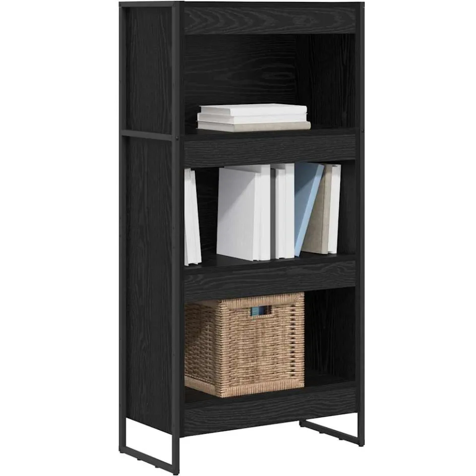 vidaXL Boekenkast 60 x 30 x 121 cm Bewerkt hout Zwart Eiken