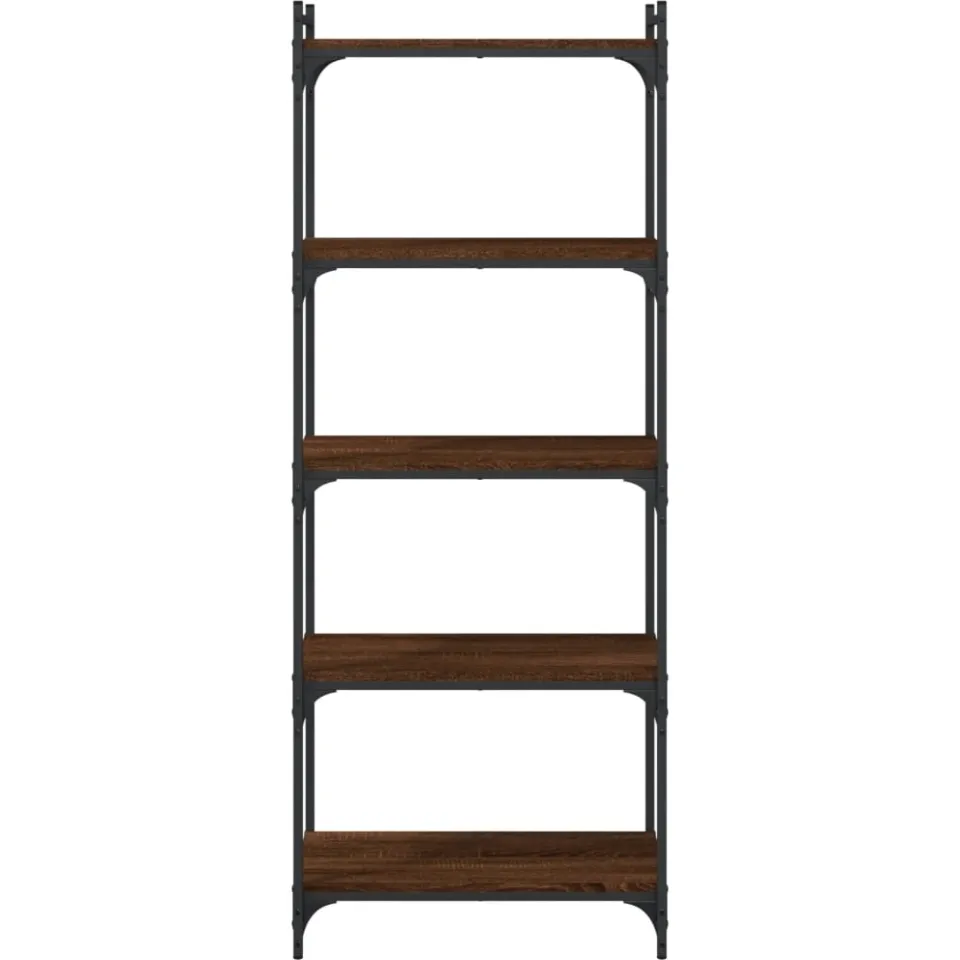 vidaXL Boekenkast 5-laags 60x30x154 cm bewerkt hout bruin eikenkleur