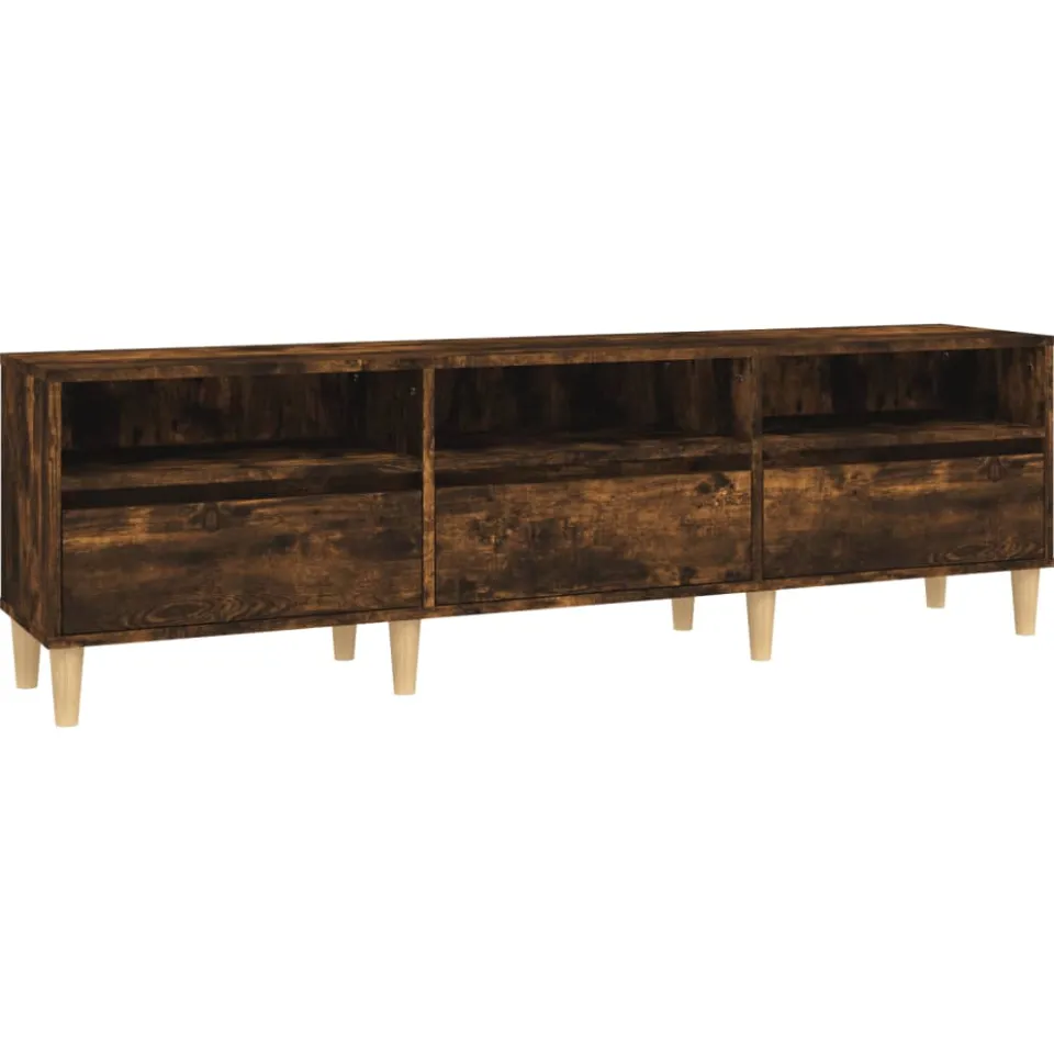 vidaXL Tv-meubel 150x30x44,5 cm bewerkt hout gerookt eikenkleurig Bruin