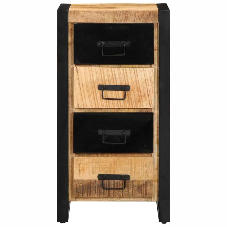 vidaXL Ladekast 40x40x90 cm massief ruw mangohout bruin, foto 2