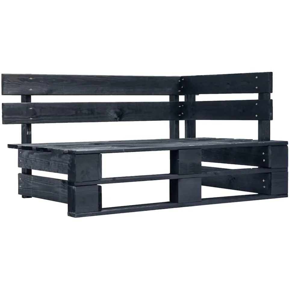 vidaXL 4-delige Loungeset pallet met kussens zwart geïmpregneerd hout, foto 2