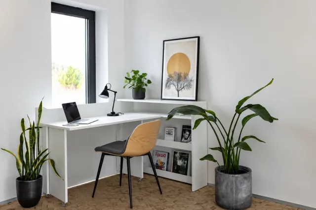 MEUBELLA Lenart Work Concept - Bureau rechts - Wit - 136x115x93 cm