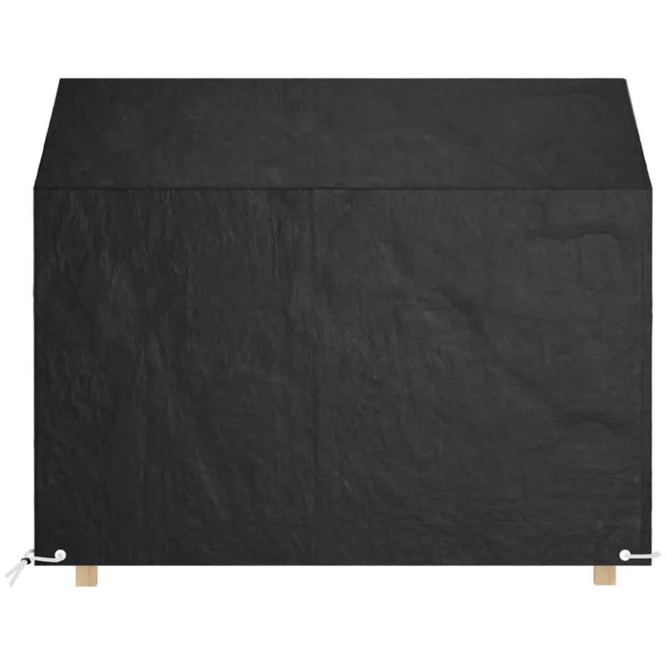 vidaXL Tuinbankhoes met 8 oogjes 160x70x70/88 cm polyetheen zwart, foto 2