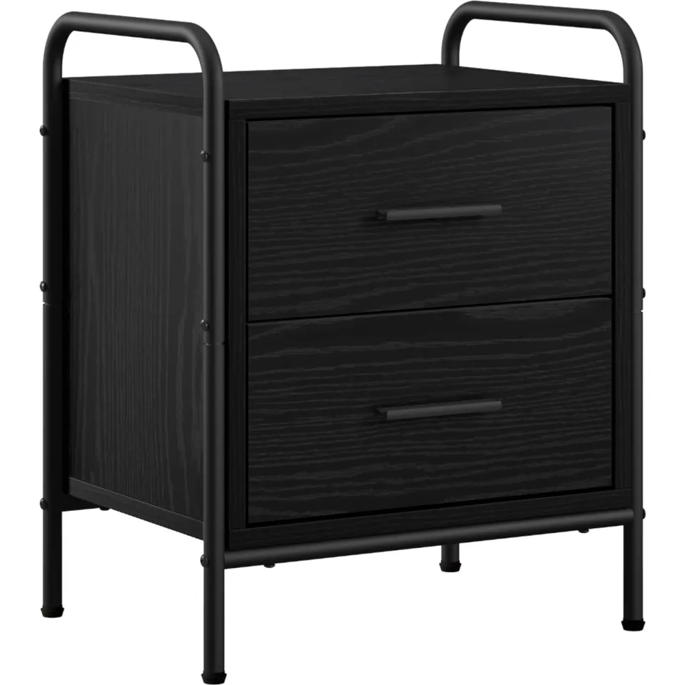 vidaXL Nachtkastje 2 st Zwart eiken 40 x 30 x 50 cm Bewerkt hout