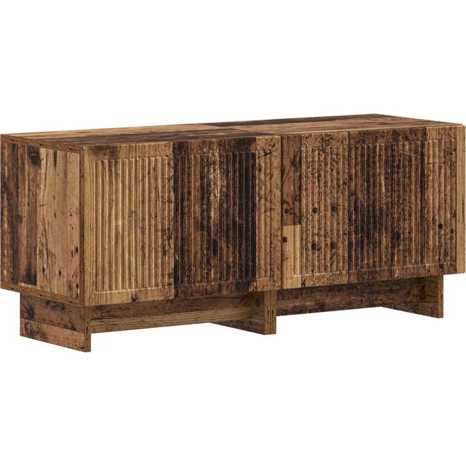 vidaXL 5-delige LED TV-kast Oud hout Bewerkt hout grijs, foto 4