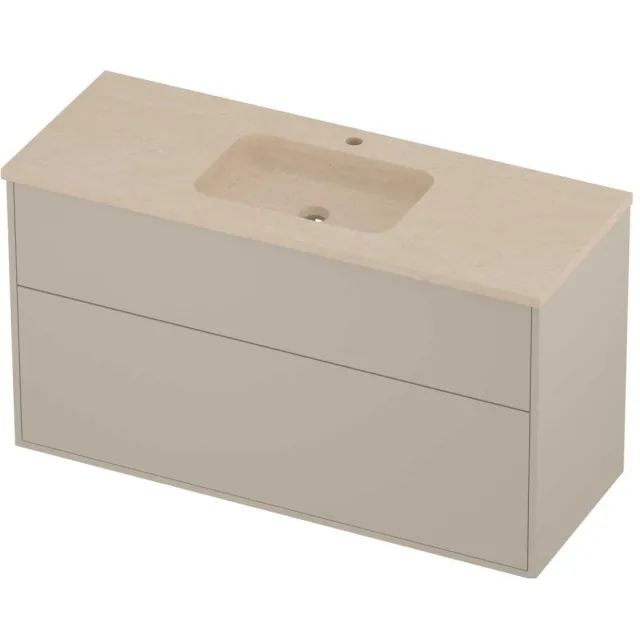 Proline Rollo Badmeubelset Hardsteen Elegant Midden 1 Gat 120x46x67 cm Sand Stone Soft Linen Beige