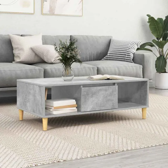 vidaXL Salontafel Beton Grijs 102 x 55 x 35 cm Bewerkt hout, foto 2