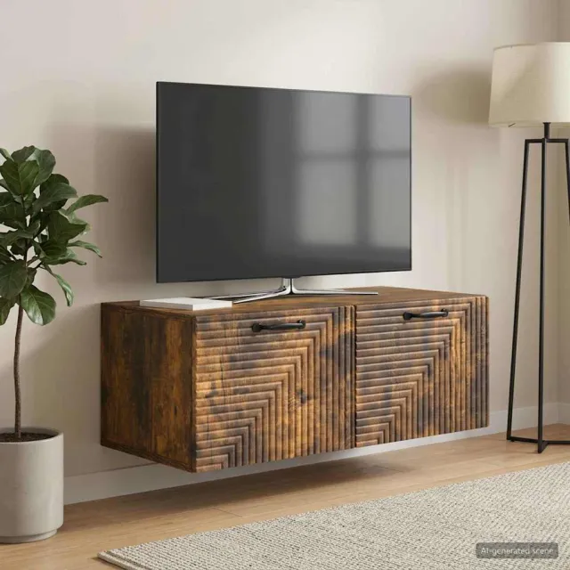 vidaXL Wandbeugel TV-kast Gerookt eiken 78,5 x 41 x 30 cm Bewerkt hout Bruin