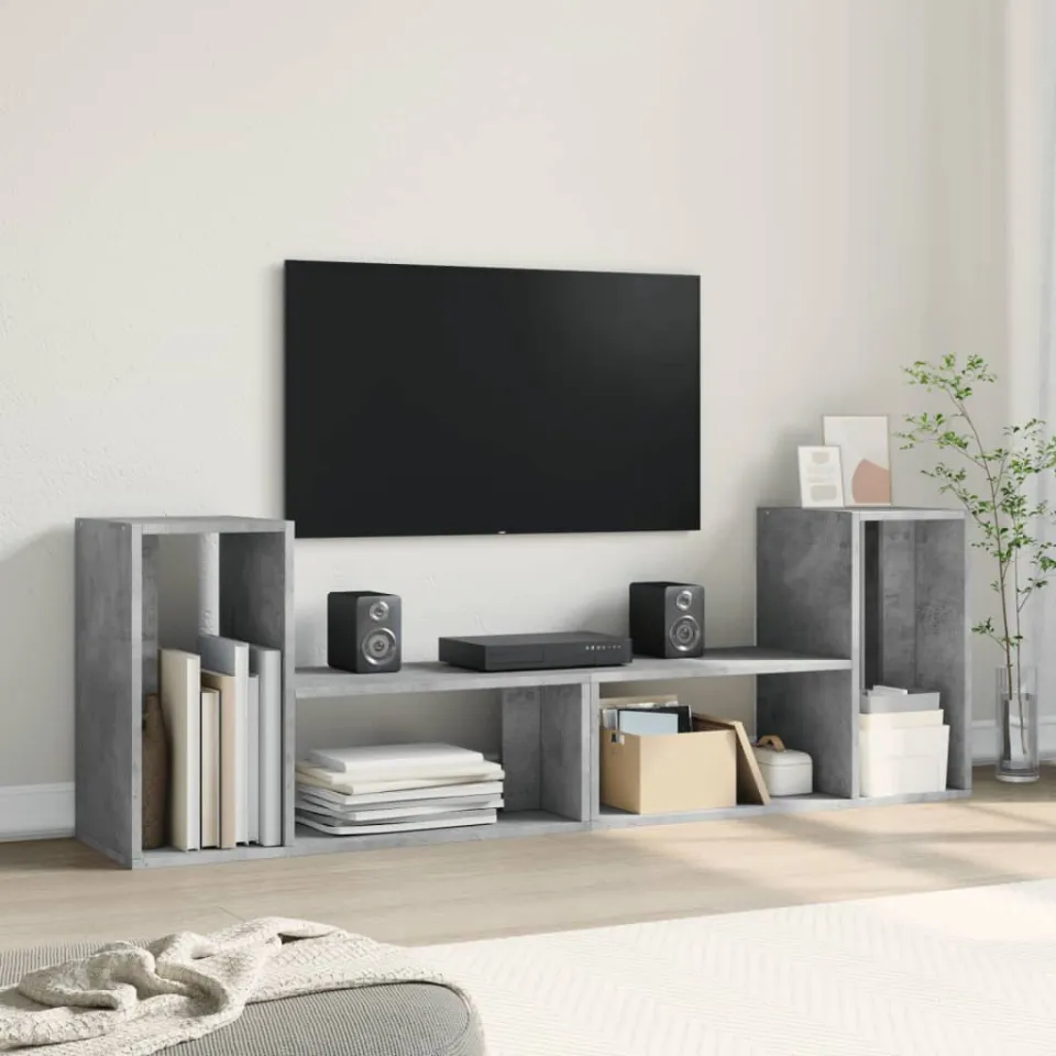 vidaXL Tv-meubelen 2 st 75x30x50 cm bewerkt hout betongrijs grijs, foto 4