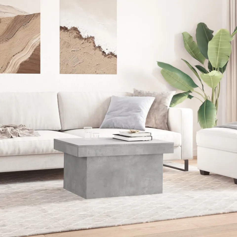 vidaXL Salontafel 100x55x40 cm bewerkt hout betongrijs grijs, foto 3