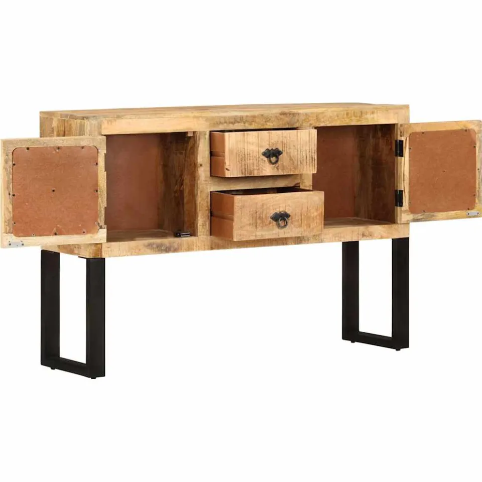vidaXL Dressoir 110x30x74 cm ruw mangohout bruin, foto 3