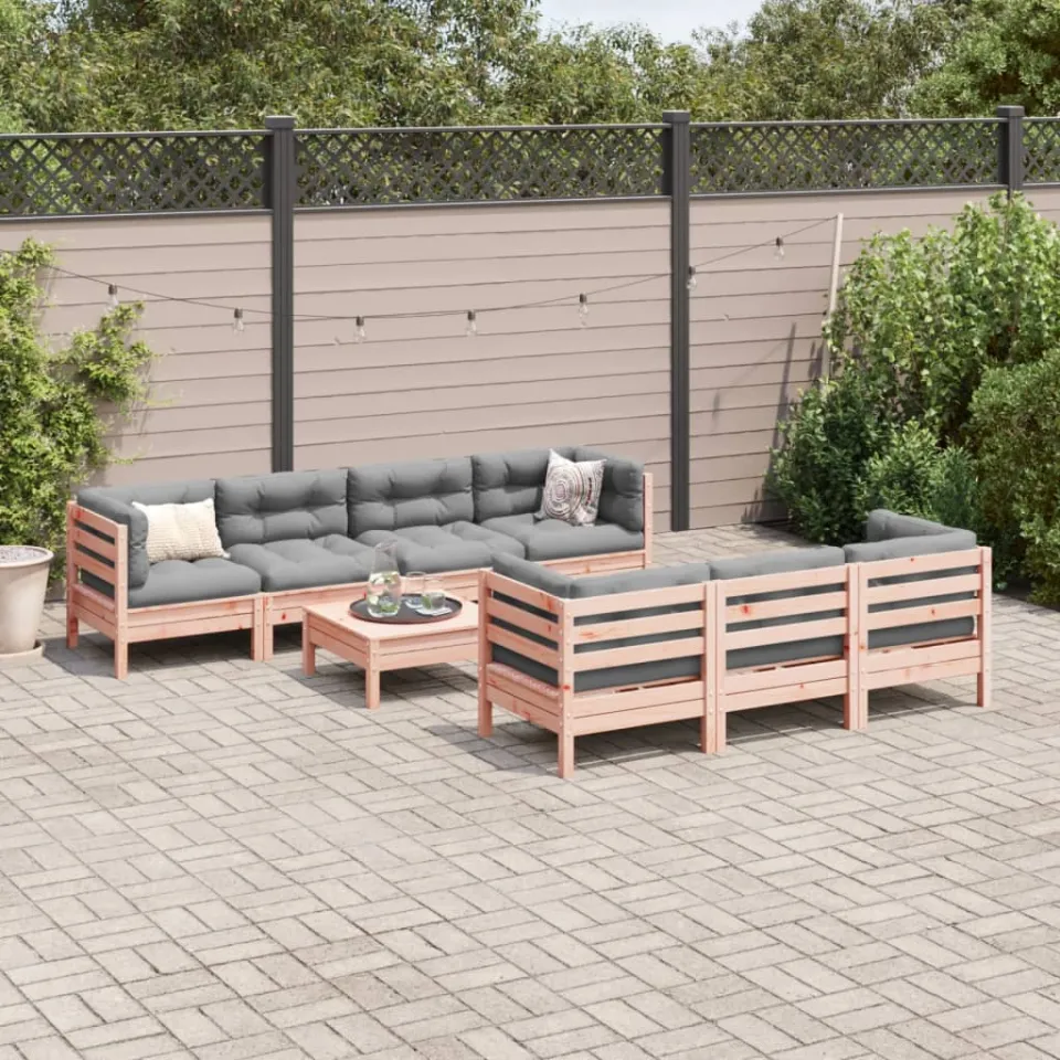 vidaXL 8-delige Loungeset met kussens massief douglas vurenhout bruin, foto 2