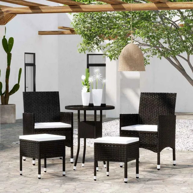 vidaXL 5-delige Loungeset poly rattan zwart, foto 2