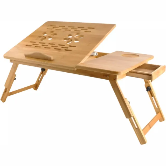 Ruhhy Verstelbare Laptop Tafel – Perfect voor Laptops tot 17 Inch Gelakt Hout