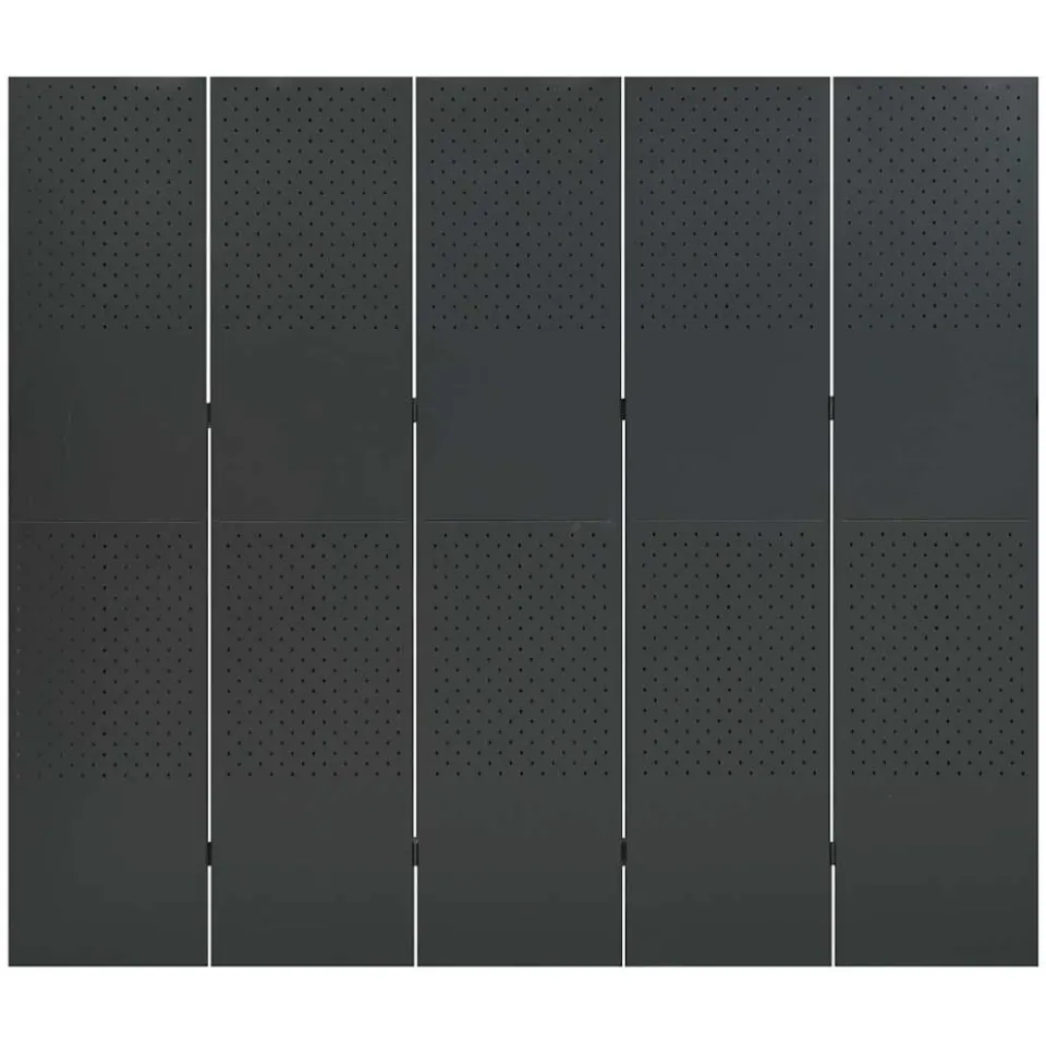 vidaXL Kamerscherm met 5 panelen 200x180 cm staal antracietkleurig, foto 3