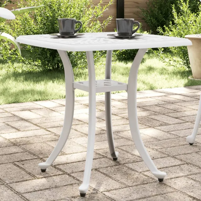vidaXL Tuintafel 53x53x53 cm gietaluminium wit, foto 2