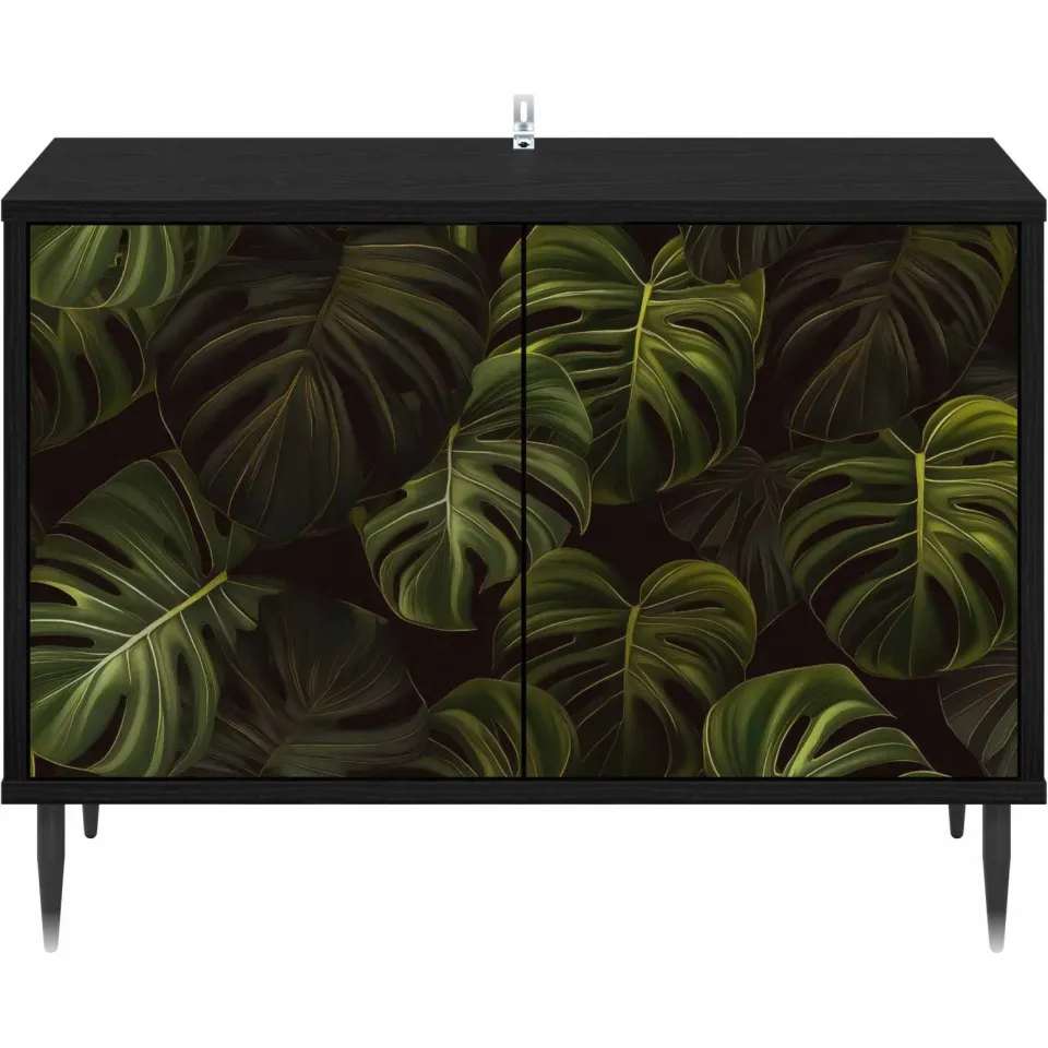 vidaXL Tv-meubel ELBURG 69 x 33 x 50,5 cm Zwart eiken Bewerkt hout, foto 4