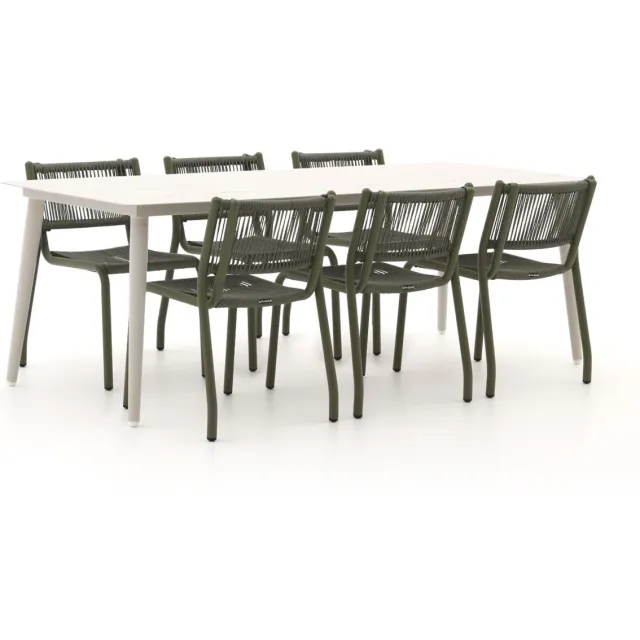 Manifesto Furniture Manifesto Misurina/Sora 220cm dining tuinset 7-delig Groen