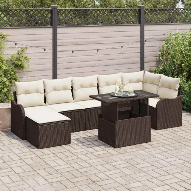 vidaXL Tuin Sofa Set 8 st Bruin [Synthetisch]: Poly Rattan