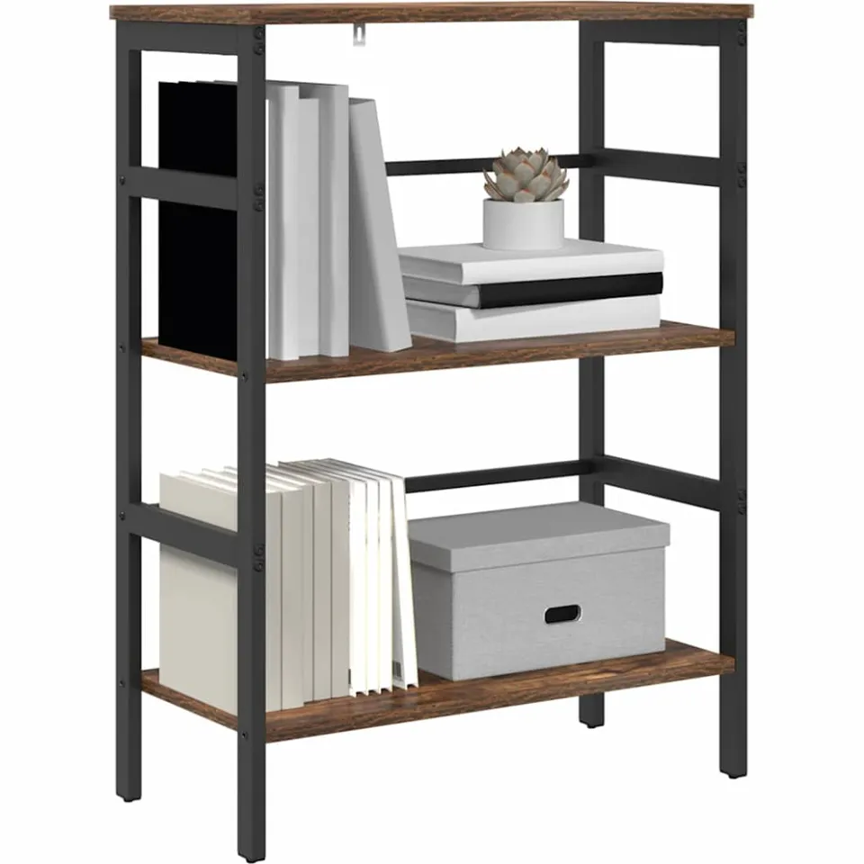 vidaXL Boekenkast 2-laags 60 x 29,5 x 81 cm Bewerkt hout Gerookt eiken Bruin