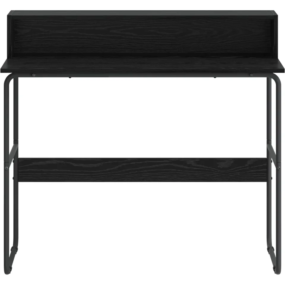 vidaXL Bureau met opbergruimte Zwart eiken 100 x 50 x 91 cm