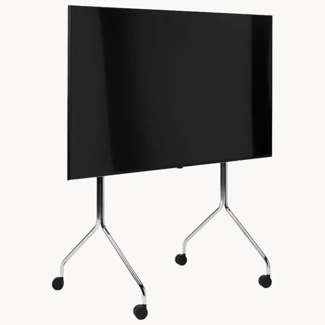 Pedestal Tv-meubel Moon Rollin' met wielen Zwart, Zilverkleurig