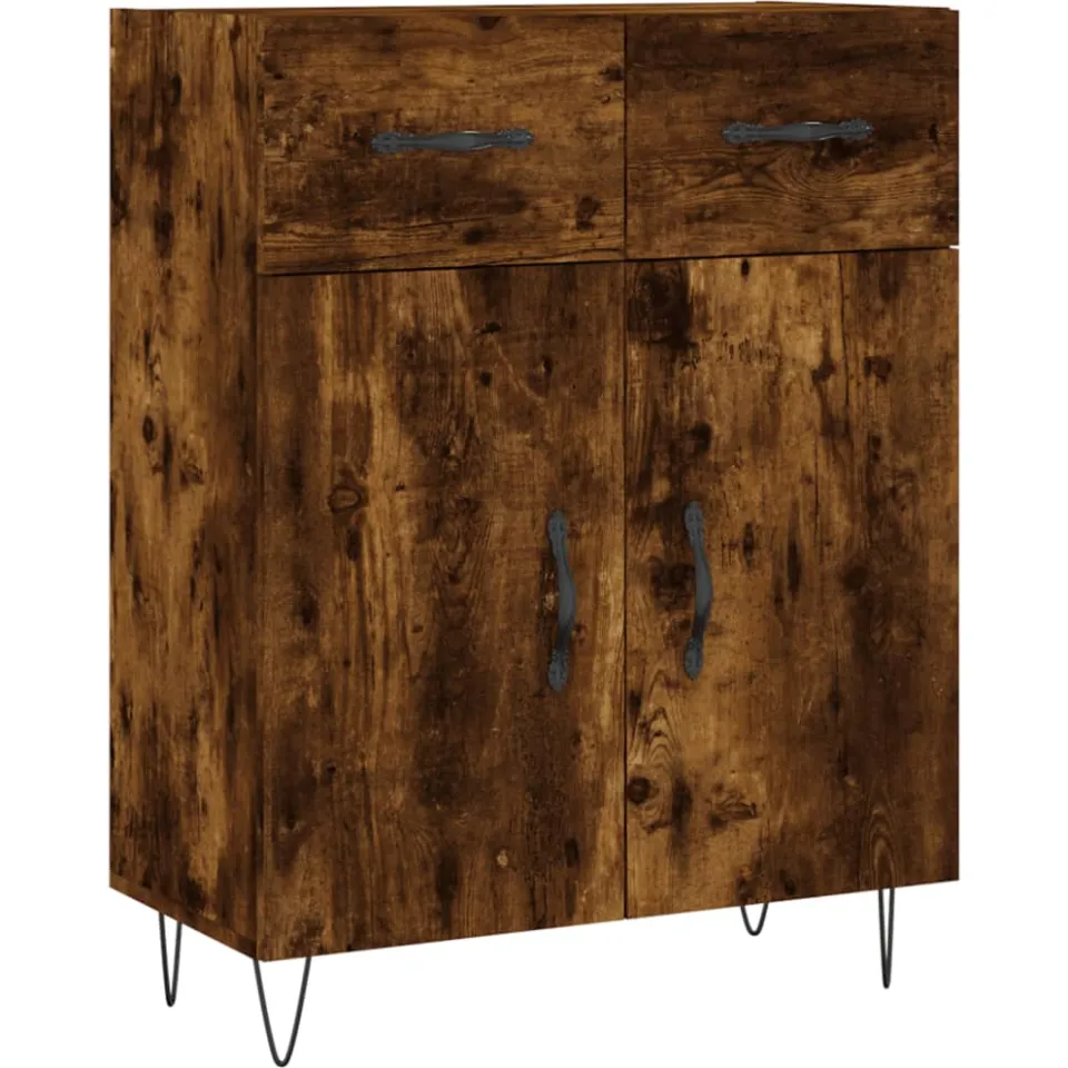 vidaXL Dressoir 69,5x34x90 cm bewerkt hout gerookt eikenkleurig, foto 3