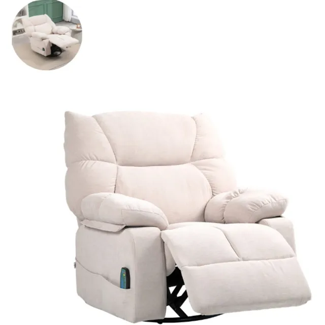 GranMaison Massagestoel - Relaxfauteuil - Zetel - 1 persoons - Met armleuning - Zeer comfortabel - Elektrisch - Beige