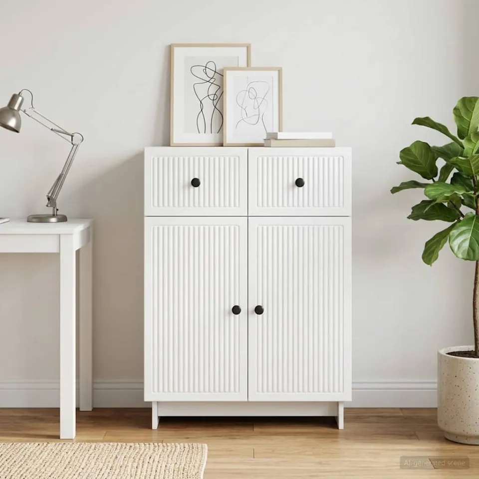 vidaXL Dressoir Wit 66 x 34,5 x 90 cm Bewerkt hout, foto 3