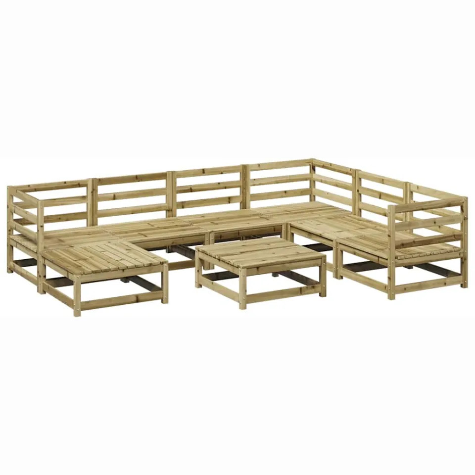 vidaXL 8-delige Loungeset geïmpregneerd grenenhout Bruin