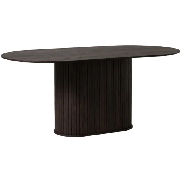 Meubelplaats Eettafel Nola ovaal - eikenfineer espresso bruin - 180x95x75 cm