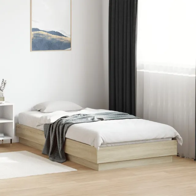 vidaXL Bedframe zonder matras hout sonoma eikenkleurig 75x190 cm