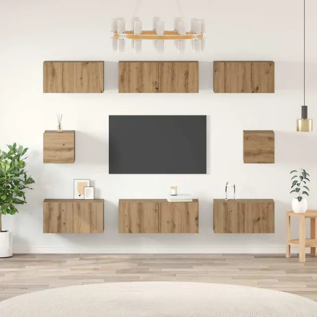 vidaXL Tv-meubelset 8 st 80 x 30 x 30 cm Artisan Eiken, foto 2