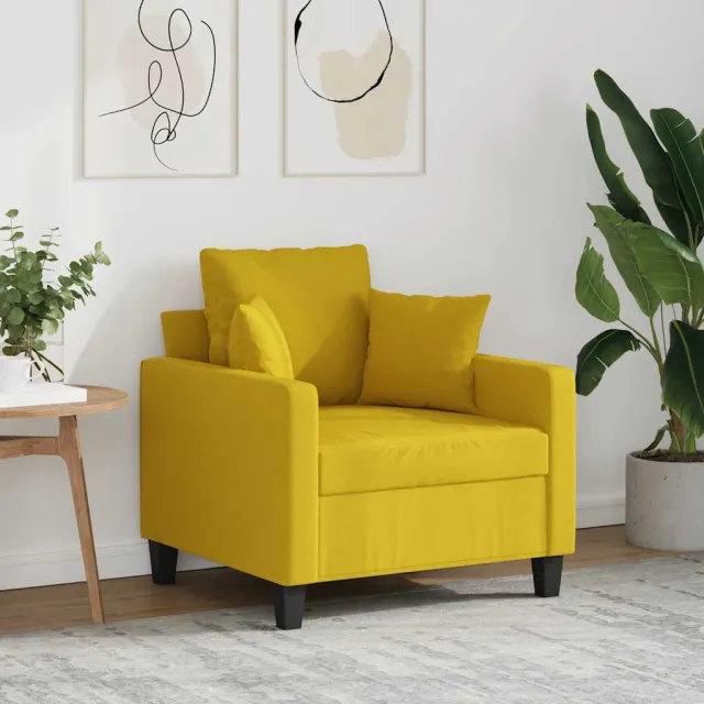 vidaXL Fauteuil 60 cm stof lichtgeel