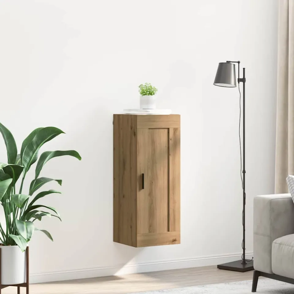 vidaXL Wandkast Artisan Eiken 34,5 x 34 x 90 cm Bewerkt hout, foto 3