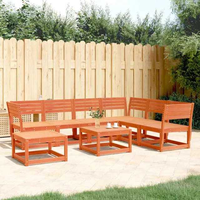 vidaXL 7-delige Loungeset massief grenenhout wasbruin bruin, foto 2