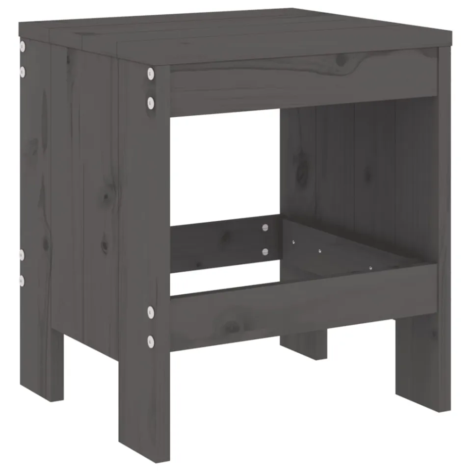 vidaXL 3-delige Bistroset massief grenenhout grijs, foto 4