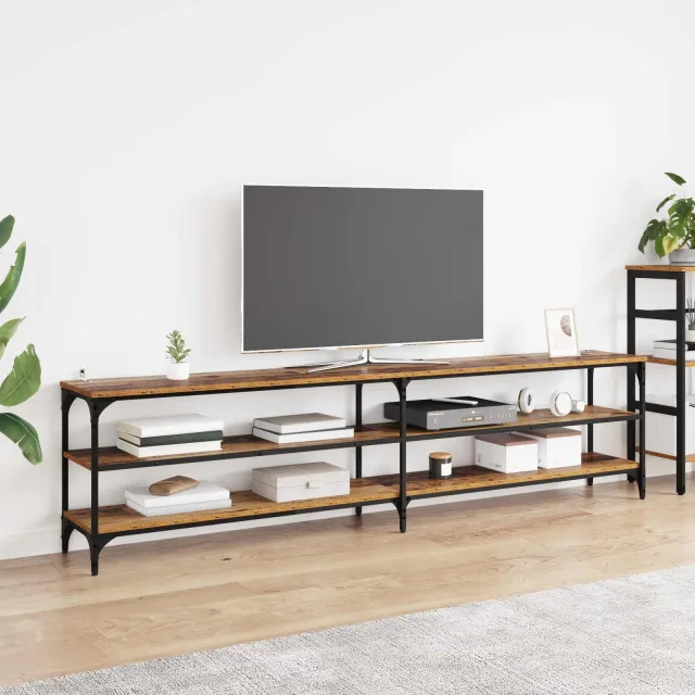 vidaXL TV-kast 200 x 30 x 50 cm Oud Hout Gemonteerd hout en ijzer bruin