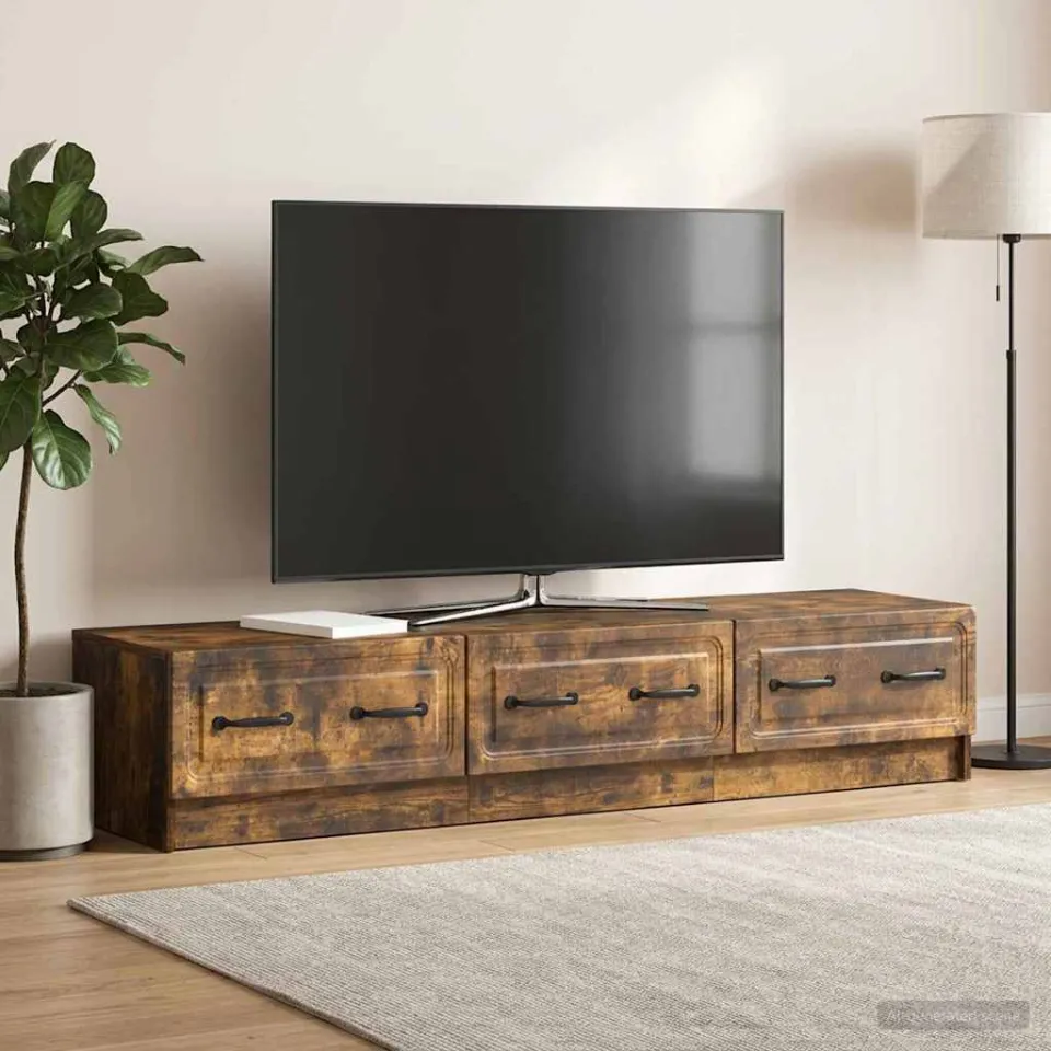 vidaXL TV-kast 147 x 34,5 x 27 cm Gerookt eiken Bewerkt hout, foto 4