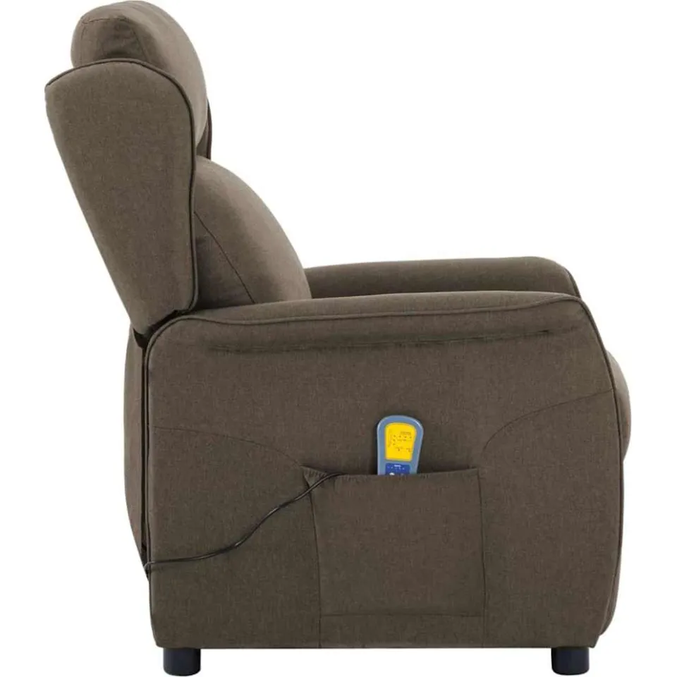 vidaXL Massagestoel Taupe 93.5 x 67.5 x 101.5 cm Stof, foto 4