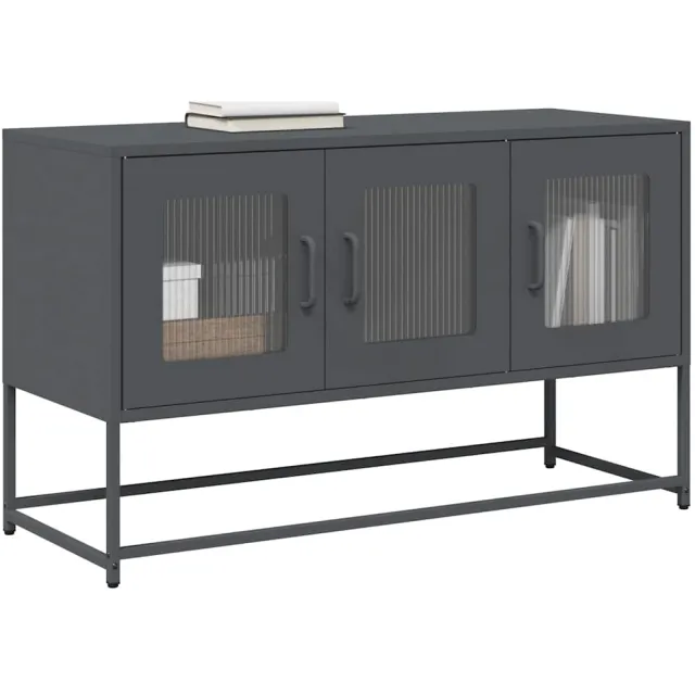 vidaXL Tv-meubel 100,5x39x60,5 cm koudgewalst staal antracietkleurig Anthraciet