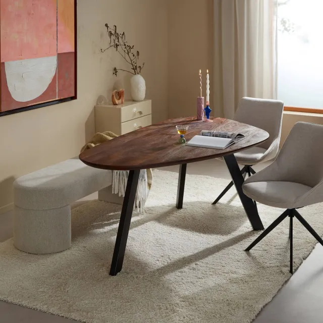 NOUS Living eetkamertafel Arya Walnoot