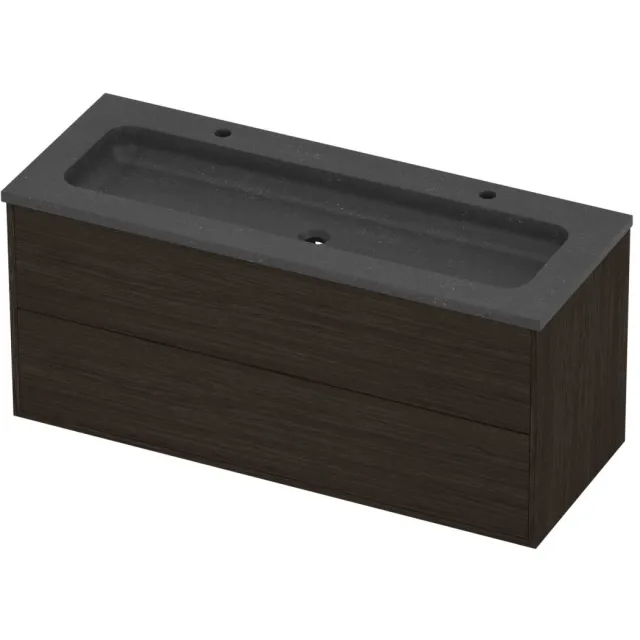 Proline Rollo Badmeubelset Hardsteen Elegant In Kader 120x46x54 cm Blue Stone Mokka Oak Eiken
