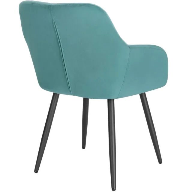 Klarven Eetkamerstoelen Turkish groen - Fluwelen Eetkamerstoelen - Dining Chairs - Eetkamerstoelen Set van 4 - Ergonomisch comfortabele zit - Metalen frame - Draagvermogen 120 kg - B56xd53xh83,5cm