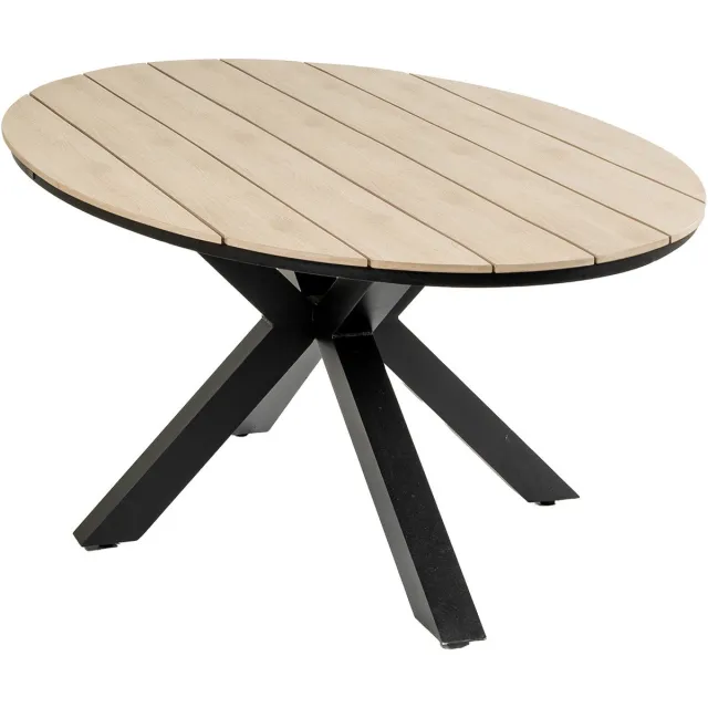 4 Seizoenen Tuinmeubelen Ovale tuintafel Cyprus 220 cm | 6 personen | Wood/Black | Polywood & aluminium Black, Wood