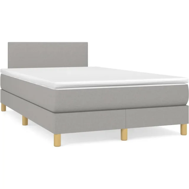 vidaXL Boxspring met matras stof lichtgrijs 120x190 cm grijs