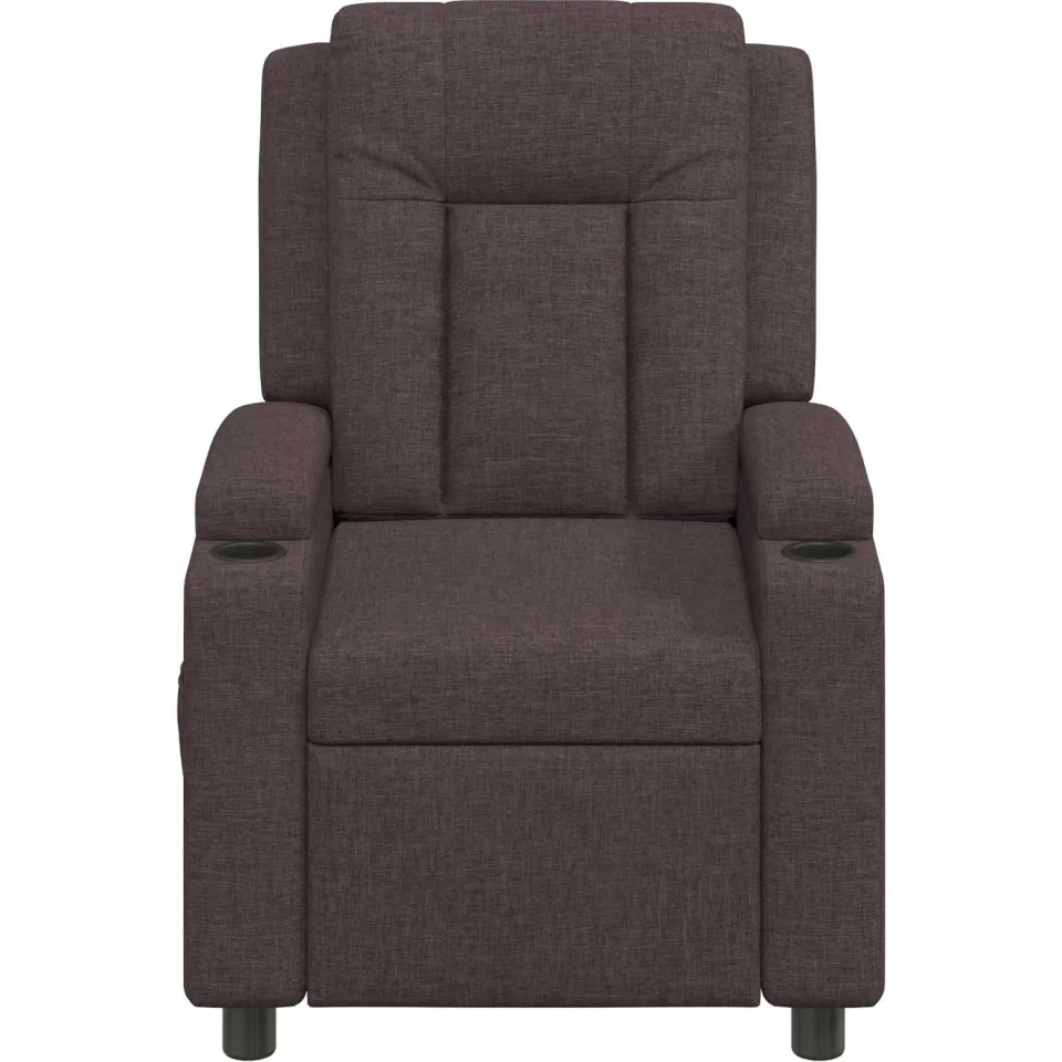 vidaXL Ligstoel Donkerbruin 75 x 95 x 100 cm Stof bruin, foto 4